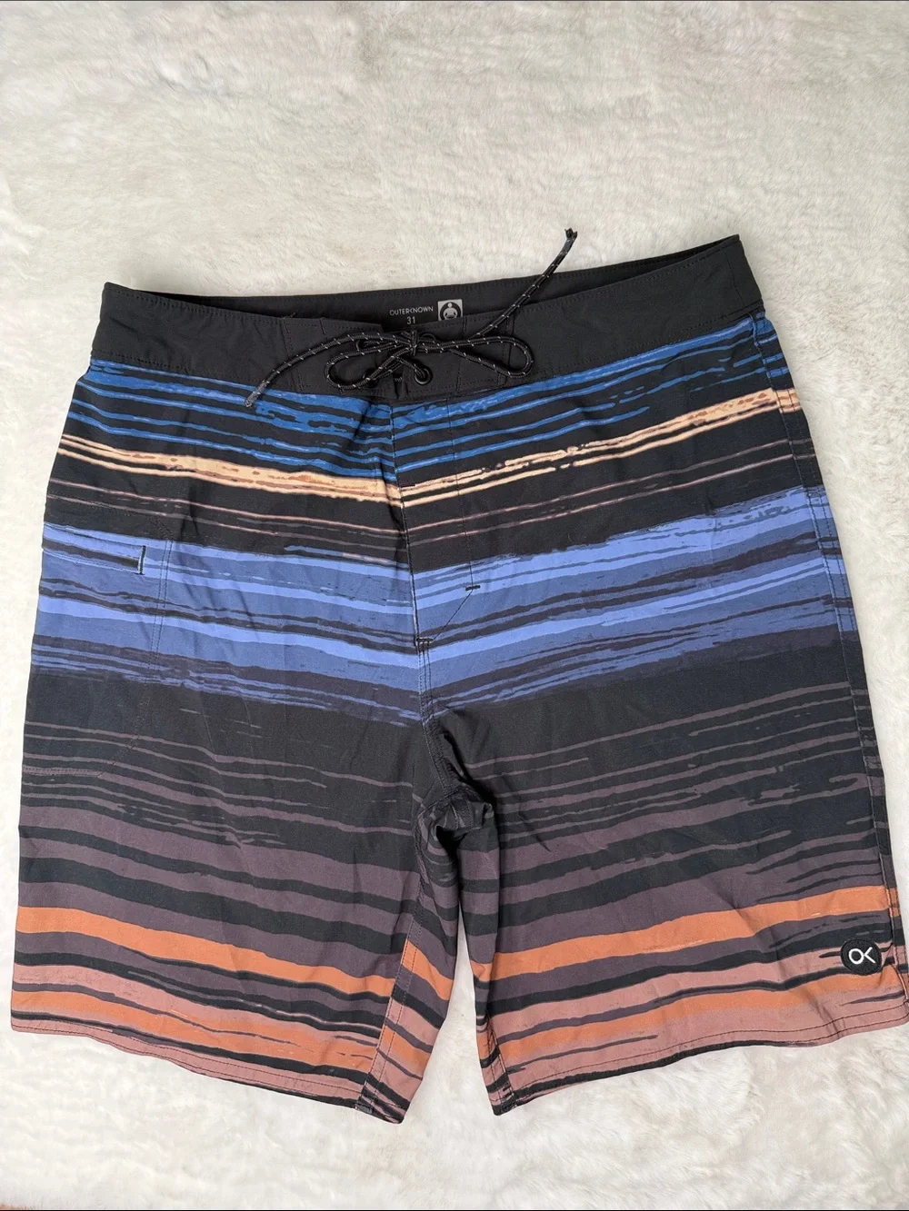 Outerknown Apex Board Shorts 31 Multi Stripes Stretch Kelly‎ Slater Surf Beach
